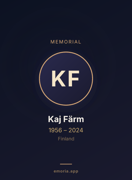 Memorial portrait of Kaj Färm