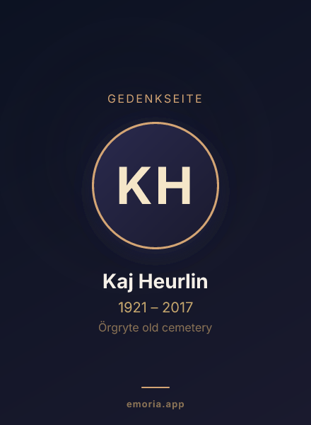 Gedenkportrait von Kaj Heurlin