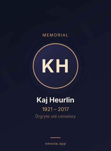 Memorial portrait of Kaj Heurlin