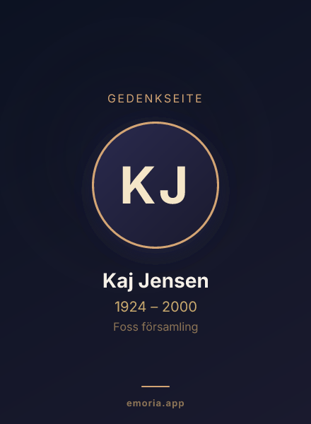 Gedenkportrait von Kaj Jensen