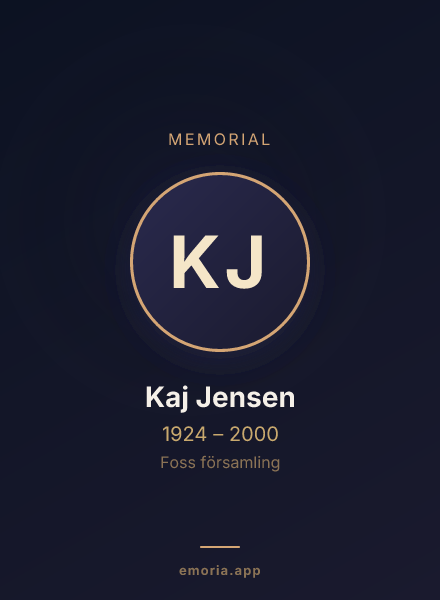 Memorial portrait of Kaj Jensen