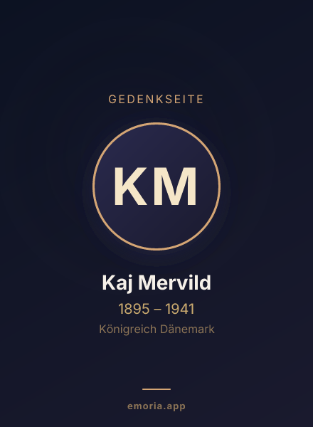 Gedenkportrait von Kaj Mervild