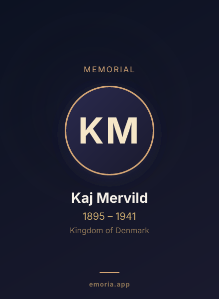 Memorial portrait of Kaj Mervild