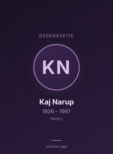 Gedenkportrait von Kaj Narup