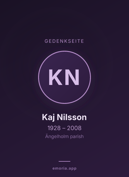 Gedenkportrait von Kaj Nilsson