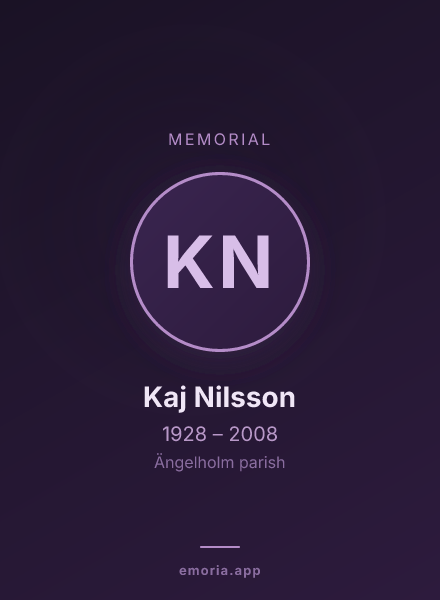 Memorial portrait of Kaj Nilsson