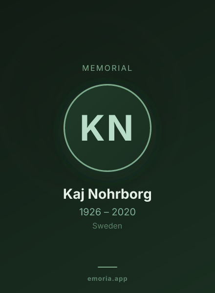 Memorial portrait of Kaj Nohrborg