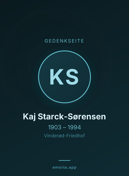 Gedenkportrait von Kaj Starck-Sørensen
