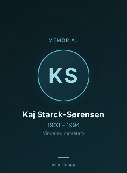 Memorial portrait of Kaj Starck-Sørensen