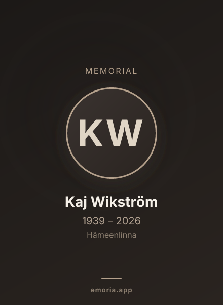 Memorial portrait of Kaj Wikström