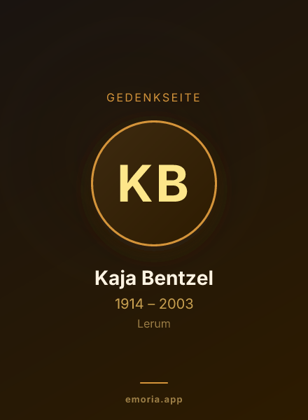 Gedenkportrait von Kaja Bentzel