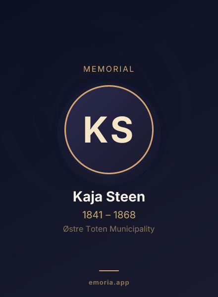 Memorial portrait of Kaja Steen