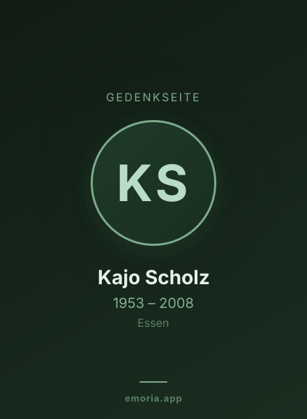 Gedenkportrait von Kajo Scholz