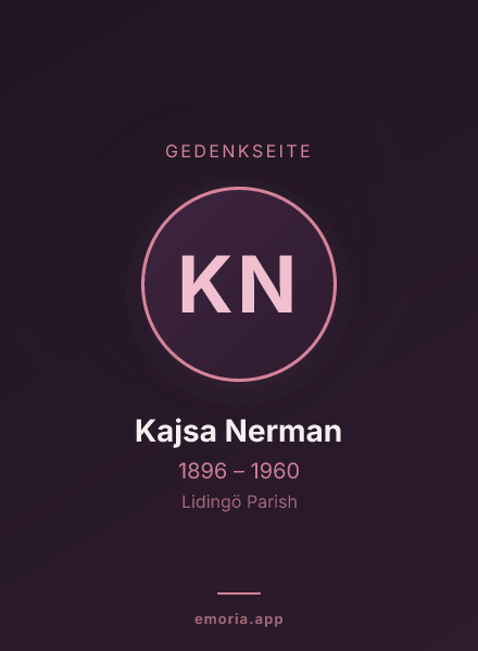 Gedenkportrait von Kajsa Nerman