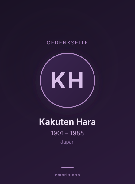 Gedenkportrait von Kakuten Hara