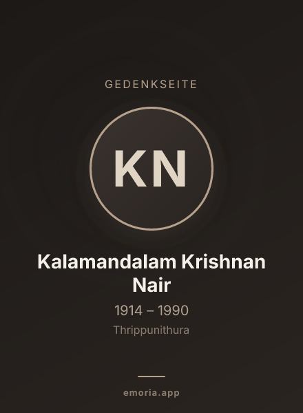 Gedenkportrait von Kalamandalam Krishnan Nair