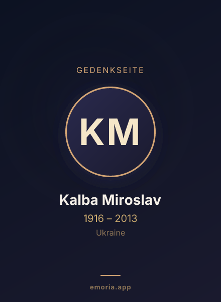 Gedenkportrait von Kalba Miroslav