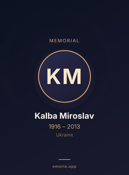 Memorial portrait of Kalba Miroslav