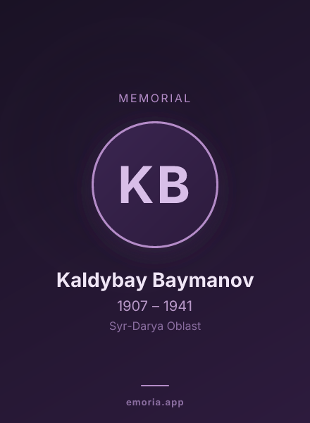 Memorial portrait of Kaldybay Baymanov