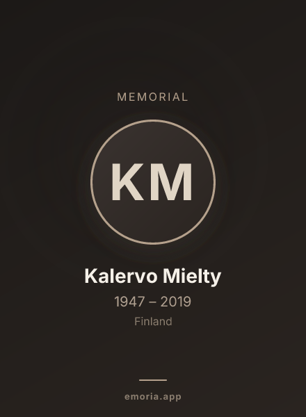 Memorial portrait of Kalervo Mielty