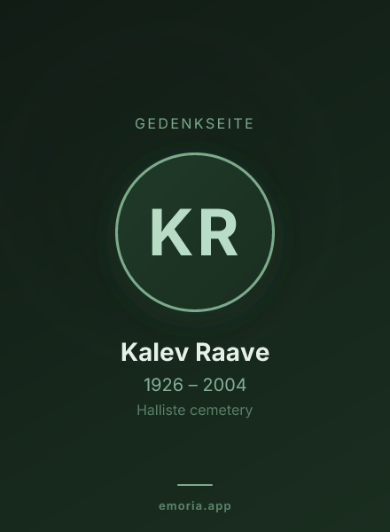 Gedenkportrait von Kalev Raave