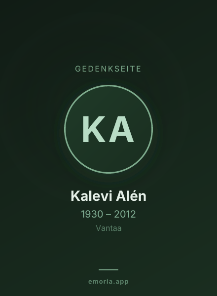 Gedenkportrait von Kalevi Alén