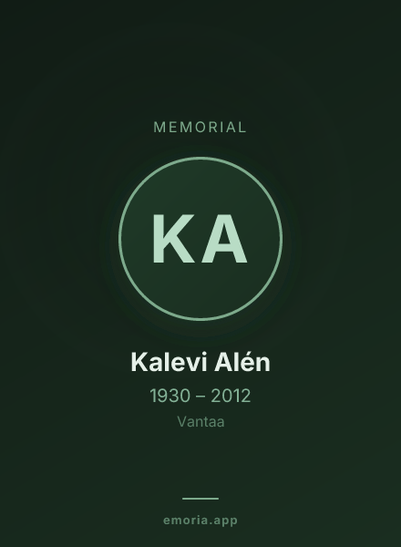 Memorial portrait of Kalevi Alén