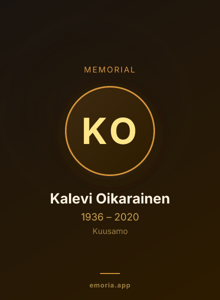 Memorial portrait of Kalevi Oikarainen