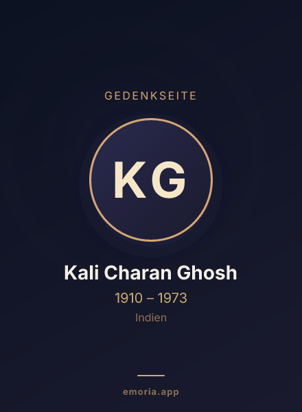 Gedenkportrait von Kali Charan Ghosh