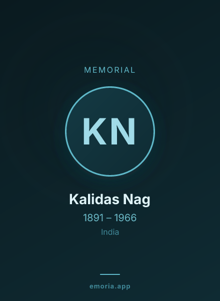 Memorial portrait of Kalidas Nag