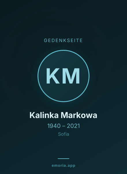 Gedenkportrait von Kalinka Markowa