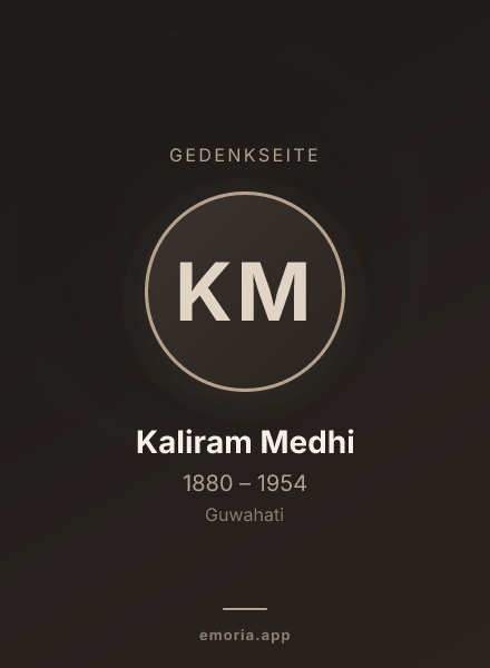 Gedenkportrait von Kaliram Medhi