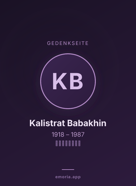 Gedenkportrait von Kalistrat Babakhin