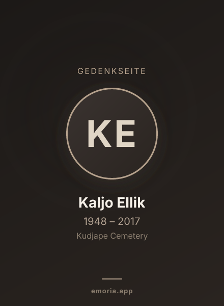 Gedenkportrait von Kaljo Ellik