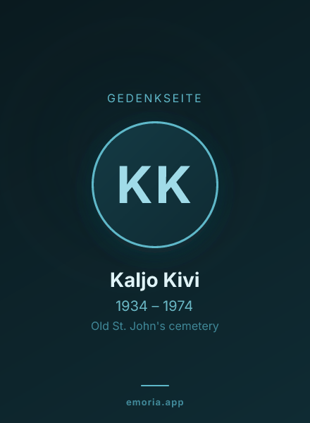 Gedenkportrait von Kaljo Kivi