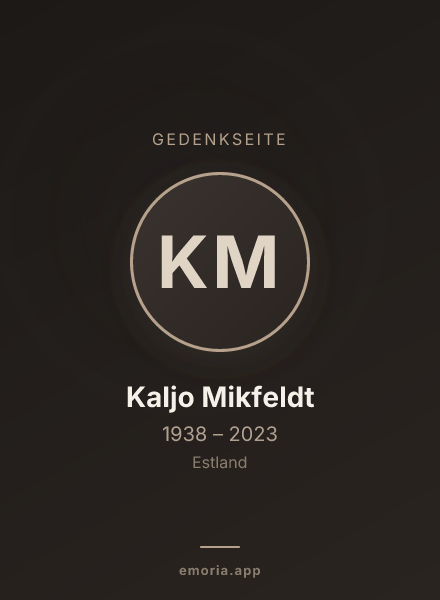 Gedenkportrait von Kaljo Mikfeldt