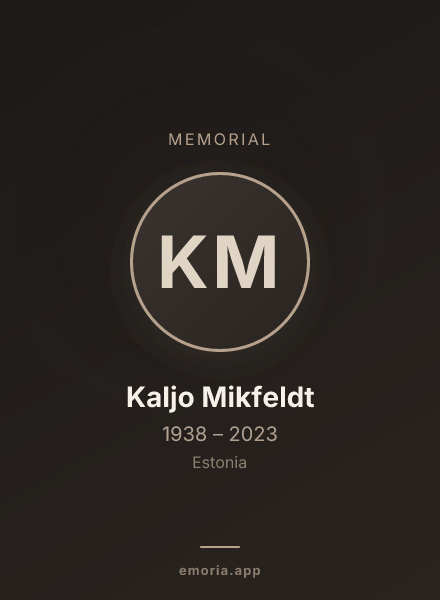 Memorial portrait of Kaljo Mikfeldt