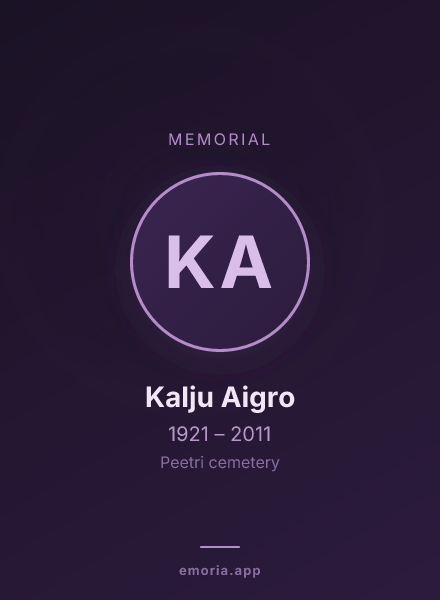Memorial portrait of Kalju Aigro