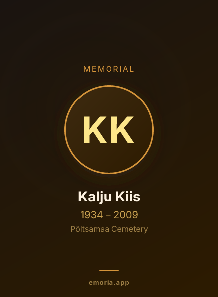 Memorial portrait of Kalju Kiis