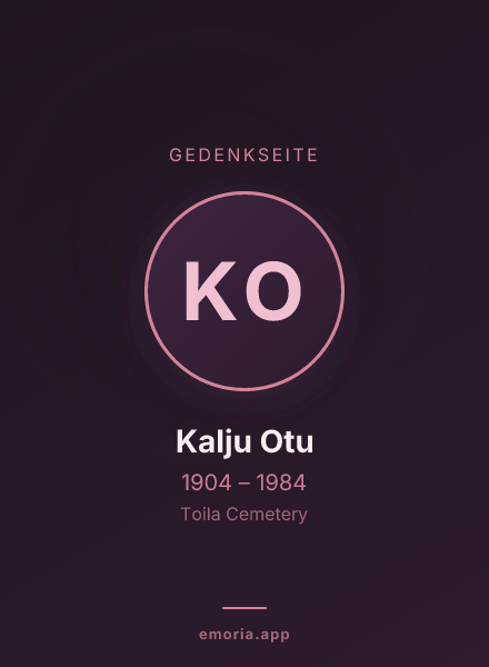Gedenkportrait von Kalju Otu