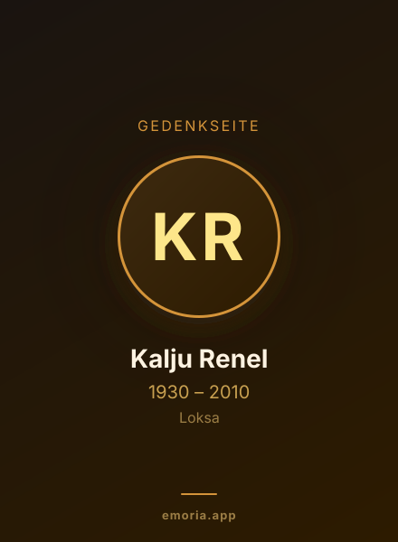 Gedenkportrait von Kalju Renel