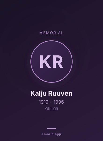 Memorial portrait of Kalju Ruuven