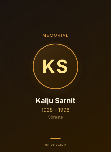Memorial portrait of Kalju Sarnit