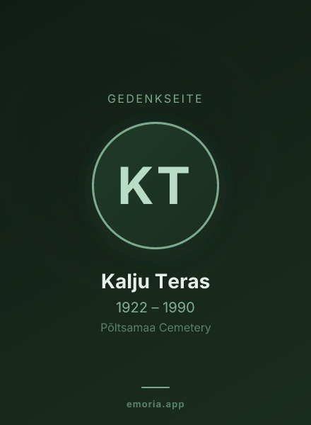 Gedenkportrait von Kalju Teras