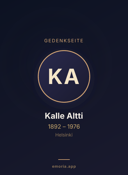 Gedenkportrait von Kalle Altti