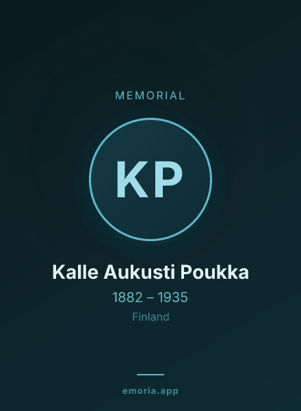 Memorial portrait of Kalle Aukusti Poukka
