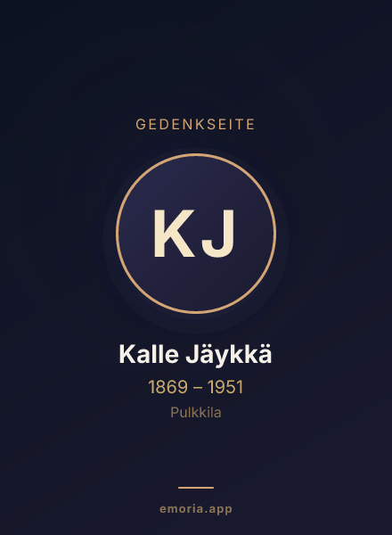 Gedenkportrait von Kalle Jäykkä