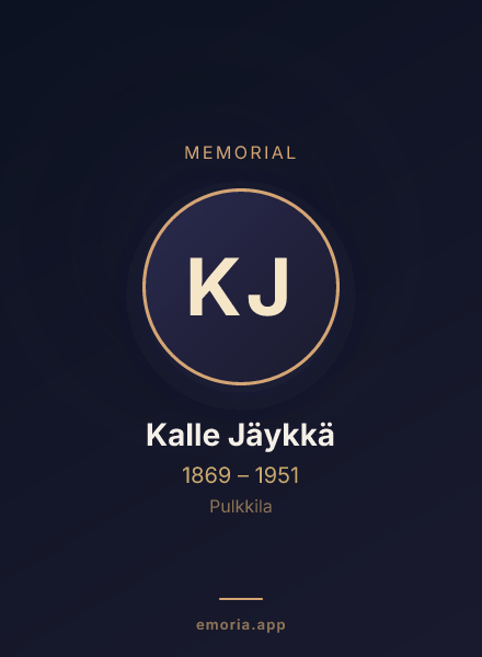 Memorial portrait of Kalle Jäykkä