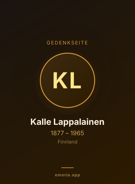 Gedenkportrait von Kalle Lappalainen