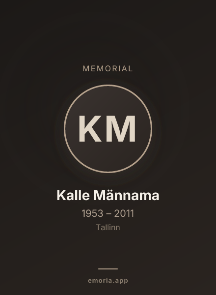 Memorial portrait of Kalle Männama